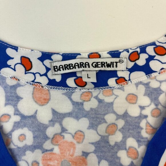 Barbara Gerwit Mod Floral Print Blouse Bright Funky Print Ladies Size Large - Picture 3 of 6